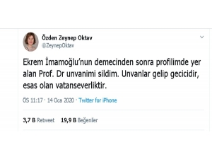 Prof. Dr. Özden Zeynep Oktav, İmamoğlu’na Tepki