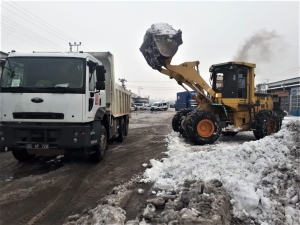 Tonlarca Kar Kamyonlarla Taşındı