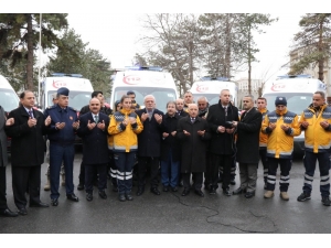 Sağlık Bakanlığı’nın Kayseri’ye Tahsis Ettiği 5 Ambulans İl Sağlık Müdürlüğü’ne Teslim Edildi