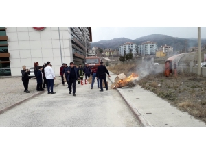 Osmancık Devlet Hastanesi’nde Yangın Tatbikatı