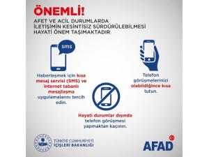 İçişleri Bakanı Soylu’dan Afet Anında İletişim Uyarısı