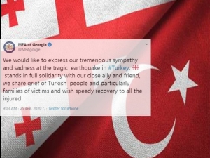 Gürcistan’dan Elazığ Depreminde Hayatını Kaybedenler İçin Başsağlığı