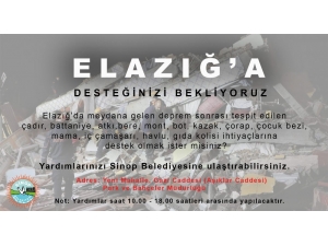 Sinop Belediyesinden Elazığ’a Yardım Eli