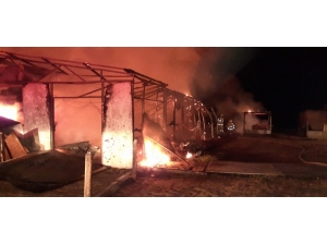 Ayvalık’ta Bir Büfede Çıkan Yangında Küle Döndü