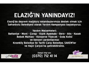 Safranbolu Belediyesi Elazığ İçin Yardım Kampanyası Başlattı