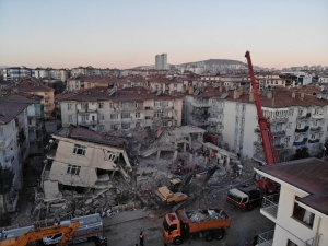 Elazığ’da Süren Enkaz Çalışmaları Havadan Görüntülendi