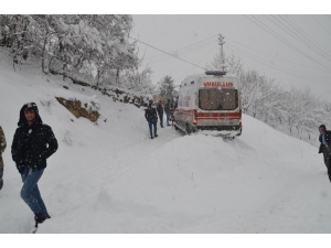 Hasta Kurtarmaya Giden Ambulans Kara Saplandı