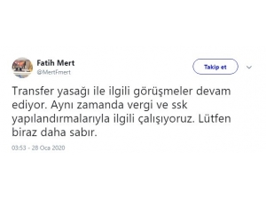 Fatih Mert’ten Transfer Yasağı Açıklaması