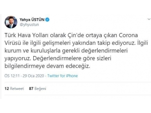 Thy’den Çin Uçuşları Hakkında Açıklama