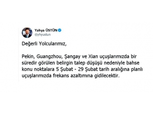 Türk Hava Yolları Çin’de Sefer Azaltıyor