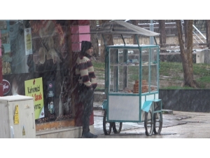 Denizli Güne Karla Uyandı