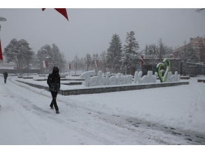 Bolu Kent Merkezi Beyaz Örtüyle Kaplandı