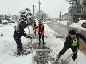 Düzce Belediyesi Gece Gündüz Kar Mücadelesi Yapıyor