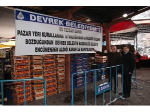 Usulsüz Satış Yapan Esnafa Tezgah Kapatma Cezası