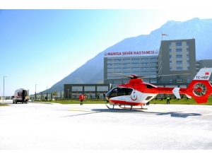 Manisa Şehir Hastanesi Heliport Alanına İlk Ambulans Helikopter İndi