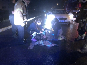 Yangına Müdahale Eden İtfaiye Erine Araba Çarptı