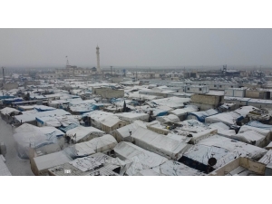 İdliblilerin Barındığı Çadırlar Havadan Görüntülendi