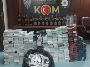 Adana’da 85 Şişe Kaçak İçki Ve 5 Bin 838 Paket Sigara Ele Geçirildi