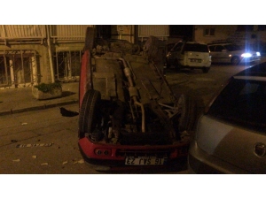 Takla Attı Araçtan Sağ Kurtuldu