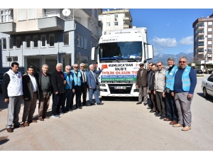 Kumluca’dan İdlib’e Yardım Götüren Tır Yola Çıktı