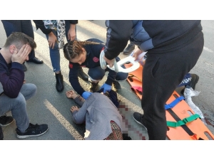 Ekmek Almaya Giden Kadına Motosiklet Çarptı