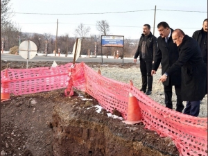 Başkan Gürkan Doğu Kanalizasyon Hattı Çalışmasını İnceledi
