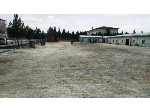 Akçakale Belediyesi Okul Bahçesine Kilitli Parke Taşı Döşedi