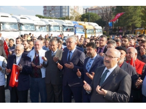 Aydın’dan, Elazığ Ve İdlib’e 28 Tırlık Yardım Malzemesi Konvoyu Yola Çıktı
