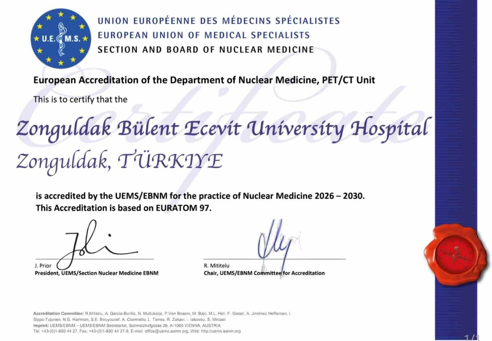 zbeu-hastanesi-pet-ct-unitesine-avrupa-akreditasyonu