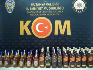 Kütahya’da 42 Şişe Kaçak İçki Ele Geçirildi