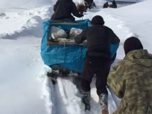 Yüksekova’da Hastayı Atlı Kızakla 13 Kilometre Taşıdılar