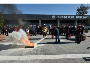 Belediye Personeline Yangın Tatbikatı