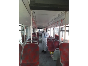 Manisa’da Otobüsler Dezenfekte Edildi