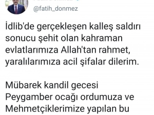 Bakan Dönmez’den İdlib Paylaşımı