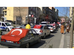 Şehitler İçin Konvoy Yaptılar