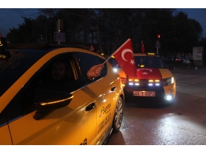 Kocaeli’de Taksiciler İdlib Şehitleri İçin Yola Çıktı