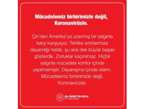 Sağlık Bakanı Koca: “Mücadelemiz Birbirimizle Değil, Korona Virüsle”