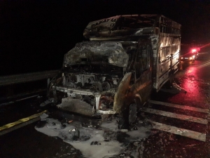 Seyir Halindeki Kamyonet Yandı