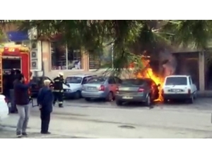 Otomobil Alev Alev Yandı