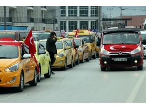 Taksiciler Ve Dolmuşçulardan Şehitler İçin Bayraklı Konvoy