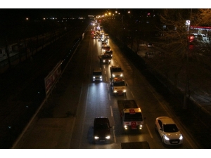 Samsun’da Vinç Ve Çekicilerden Şehitler İçin Dev Konvoy