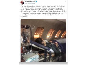 Sağlık Bakanı Koca: "Rojin’i Bu Gece Hava Ambulansıyla Ankara’ya Getirdik"