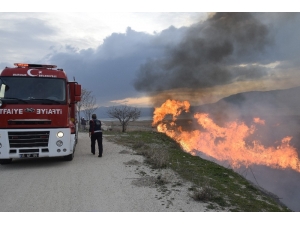 Burdur Gölü’nde Sazlık Yangını