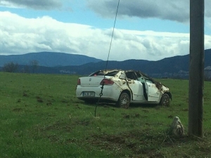 Otomobil Kontrolden Çıkarak Tarlaya Uçtu: 1 Yaralı
