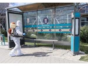 Kütahya Otobüs Durakları Dezenfekte Edildi
