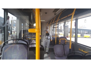 Karaman’da, Belediye Otobüslerinde Dezenfeksiyon Yapıldı