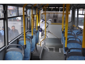 Kars’ta Toplu Taşıma Araçları Dezenfekte Ediliyor
