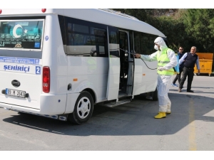 Söke’deki Toplu Taşıma Araçları Dezenfekte Edildi