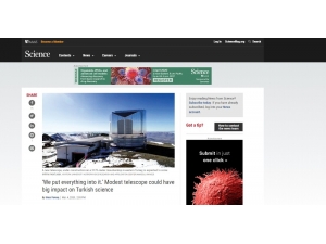 Doğu Anadolu Gözlemevi, Saygın Bilim Dergilerinden Science’da Yer Aldı