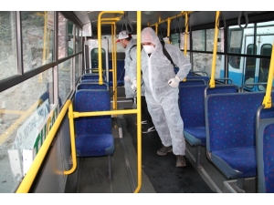 Belediye Otobüsleri Korona Virüse Karşı Dezenfekte Edildi